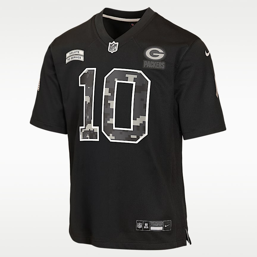 Jordan Love Green Bay Packers Salute to Service Big Kids' Nike NFL